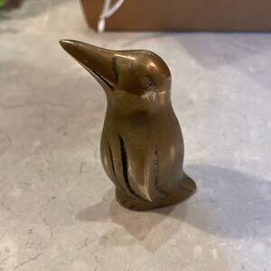 Vintage Solid Brass Penguin Paperweight made by Leonard Silver Mfg. Co. Korea
